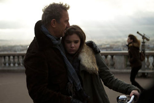 Kevin Costner and Hailee Steinfeld in 3 Days to Kill. 2014 Relativity Media.