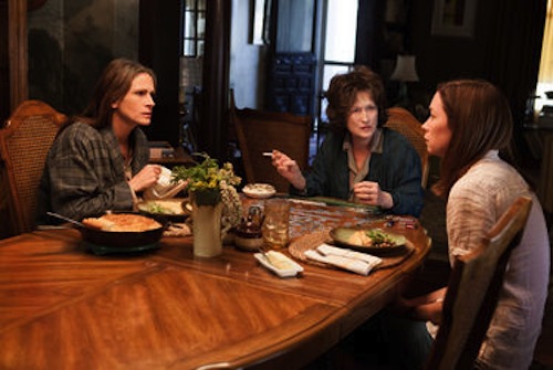 Julia Roberts, Meryl Streep and Julianne Nicholson in August: Osage County. 2013 Claire Folger / Weinstein Co. Julia Roberts, Meryl Streep and Julianne Nicholson in August: Osage County. 2013 Claire Folger / Weinstein Co.