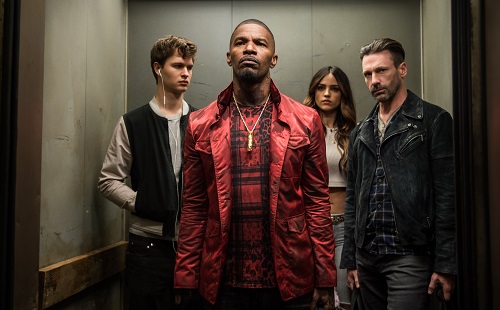 (l to r) Baby (ANSEL ELGORT), Bats (JAMIE FOXX), Darling (EIZA GONZALEZ) and Buddy (JON HAMM) decide on doing the heist in TriStar Pictures' BABY DRIVER. Sony Pictures Entertainment 2017, All Rights Reserved. (l to r) Baby (ANSEL ELGORT), Bats (JAMIE FOXX), Darling (EIZA GONZALEZ) and Buddy (JON HAMM) decide on doing the heist in TriStar Pictures' BABY DRIVER. Sony Pictures Entertainment 2017, All Rights Reserved.