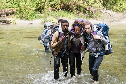 Peter (Brandon Scott, left), Ashley (Corbin Reid, center) and James (James Allen McCune, right) in BLAIR WITCH. Photo Credit: Chris Helcermanas-Benge, photo courtesy Lionsgate Films. Peter (Brandon Scott, left), Ashley (Corbin Reid, center) and James (James Allen McCune, right) in BLAIR WITCH. Photo Credit: Chris Helcermanas-Benge, photo courtesy Lionsgate Films.