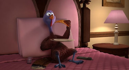 Reggie voiced by Owen Wilson in Free Birds. 2013 Relativity Media.