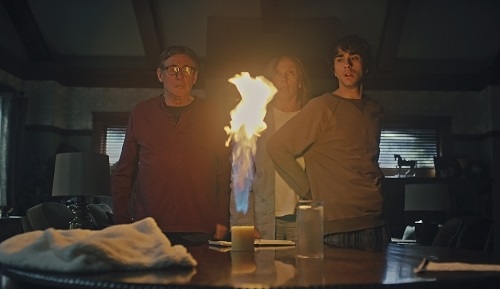 Gabriel Byrne, Toni Collette, and Alex Wolff in Hereditary, photo courtesy of A24.