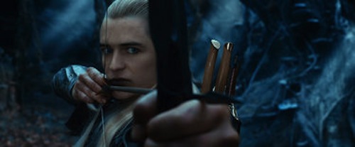 Orlando Bloom as Legolas The Hobbit: The Desolation of Smaug. 2013 Warner Bros.