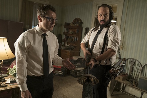 Angus Sampson and Leigh Whannell in Insidious: The Last Key. Photo by Justin Lubin, courtesy Universal Pictures 2017. Angus Sampson and Leigh Whannell in Insidious: The Last Key. Photo by Justin Lubin, courtesy Universal Pictures 2017.