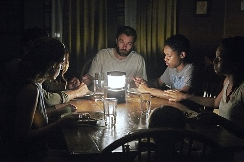 Riley Keough, Christopher Abbott, Joel Edgerton, Kelvin Harrison Jr., Carmen Ejogo, and Griffin Robert Faulkner in IT COMES AT NIGHT, Photo by Eric McNatt courtesy A24.