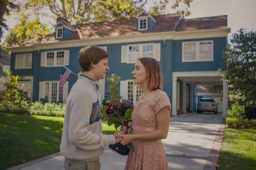 Lucas Hedges and Saoirse Ronan in Lady Bird, photo by Merie Wallace, courtesy A24.