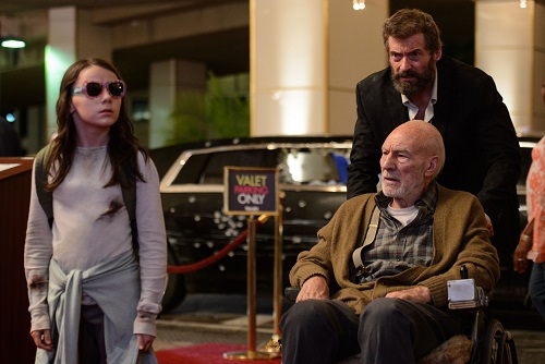 Laura (Dafne Keen), Charles (Patrick Stewart) and Logan (Hugh Jackman) in LOGAN. Photo Credit: Ben Rothstein. Courtesy Marvel and Twentieth Century Fox Film Corporation, All rights reserved.