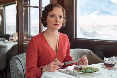 Daisy Ridley stars in Twentieth Century Fox's Murder on the Orient Express. Photo by Nicola Dove.