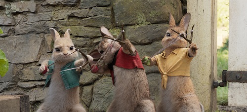 Cottontail (Daisy Ridley), Flopsy (Margot Robbie) and Mopsy (Elizabeth Debicki) in Columbia Pictures' PETER RABBIT. Courtesy of Sony Pictures - © 2018 CTMG, Inc. All Rights Reserved.