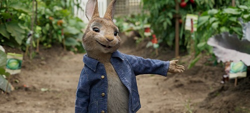 Peter Rabbit (James Corden) in Columbia Pictures' PETER RABBIT. Courtesy of Sony Pictures - © 2018 CTMG, Inc. All Rights Reserved.