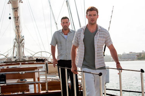 Ben Affleck as Ivan Block and Justin Timberlake as Richie Furst in Runner, Runner. 2013 Scott Garfield / Twentieth Century Fox.