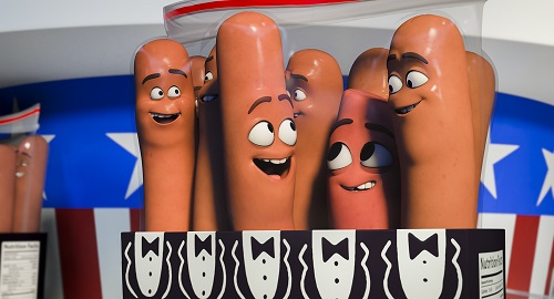 Carl (Jonah Hill), Barry (Michael Cera) and Frank (Seth Rogen) in Columbia Pictures' SAUSAGE PARTY. Courtesy of Sony Pictures Entertainment Inc. All Rights Reserved. Carl (Jonah Hill), Barry (Michael Cera) and Frank (Seth Rogen) in Columbia Pictures' SAUSAGE PARTY. Courtesy of Sony Pictures Entertainment Inc. All Rights Reserved.