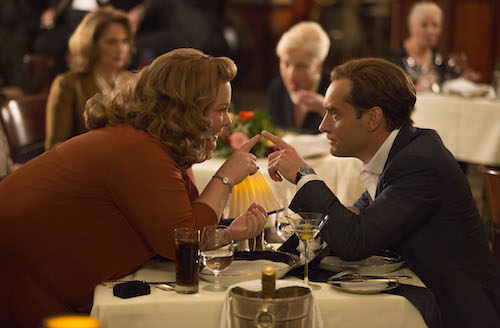 Susan Cooper (Melissa McCarthy) clearly has eyes for her partner, superspy Bradley Fine (Jude Law). Photo credit: Larry Horricks. 2015 Twentieth Century Fox. All Rights Reserved. Not for sale or duplication. Susan Cooper (Melissa McCarthy) clearly has eyes for her partner, superspy Bradley Fine (Jude Law). Photo credit: Larry Horricks. 2015 Twentieth Century Fox. All Rights Reserved. Not for sale or duplication.