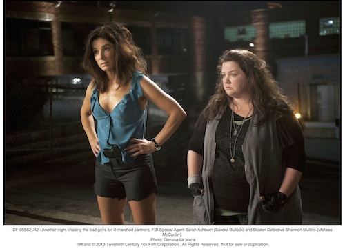 Another night chasing the bad guys for ill-matched partners, FBI Special Agent Sarah Ashburn (Sandra Bullock) and Boston Detective Shannon Mullins (Melissa McCarthy).Photo: Gemma La Mana -TM & 2013 Twentieth Century Fox Film Corporation. All Rights Reserved. Another night chasing the bad guys for ill-matched partners, FBI Special Agent Sarah Ashburn (Sandra Bullock) and Boston Detective Shannon Mullins (Melissa McCarthy).Photo: Gemma La Mana -TM & 2013 Twentieth Century Fox Film Corporation. All Rights Reserved.