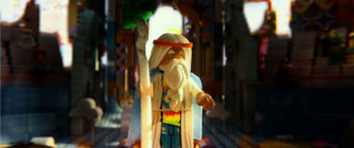 Vitruvius voiced by Morgan Freeman in The LEGO Movie. 2014 Warner Bros.