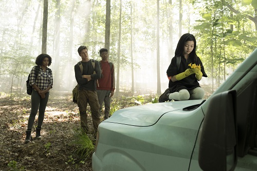 The group says goodbye to Blue Betty, the minivan in Twentieth Century Fox's THE DARKEST MINDS. Photo credit: Daniel McFadden; TM & © 2018 Twentieth Century Fox Film Corporation. All Rights Reserved. Not for sale or duplication. The group says goodbye to Blue Betty, the minivan in Twentieth Century Fox's THE DARKEST MINDS. Photo credit: Daniel McFadden; TM & © 2018 Twentieth Century Fox Film Corporation. All Rights Reserved. Not for sale or duplication.