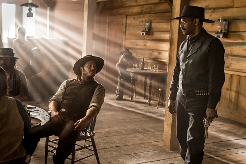 Chris Pratt and Denzel Washington in Metro-Goldwyn-Mayer Pictures and Columbia Pictures' THE MAGNIFICENT SEVEN. Photo courtesy Sony Pictures Entertainment INC., All Rights Reserved. Chris Pratt and Denzel Washington in Metro-Goldwyn-Mayer Pictures and Columbia Pictures' THE MAGNIFICENT SEVEN. Photo courtesy Sony Pictures Entertainment INC., All Rights Reserved.