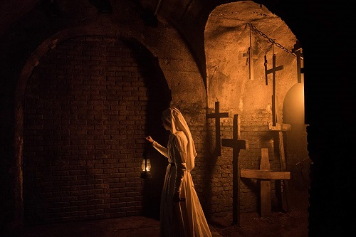 TAISSA FARMIGA as Sister Irene in New Line Cinema's horror film THE NUN, a Warner Bros. Pictures release. Photo by Martin Maguire.