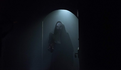 BONNIE AARONS as The Nun in New Line Cinema's horror film THE NUN, a Warner Bros. Pictures release. Photo by Martin Maguire.