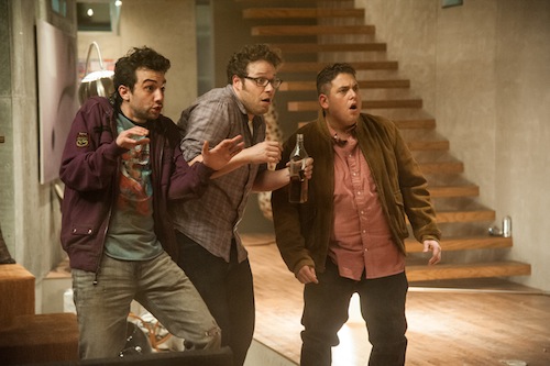 L-r, Jay Baruchel, Seth Rogen and Jonah Hill in Columbia Pictures' This Is The End. PHOTO BY: Suzanne Hanover, SMPSP
					COPYRIGHT:	Â© 2012 Columbia Pictures Industries, Inc. All Rights Reserved. **ALL IMAGES ARE PROPERTY OF SONY PICTURES ENTERTAINMENT INC. FOR PROMOTIONAL USE ONLY. SALE, DUPLICATION OR TRANSFER OF THIS MATERIAL IS STRICTLY PROHIBITED.