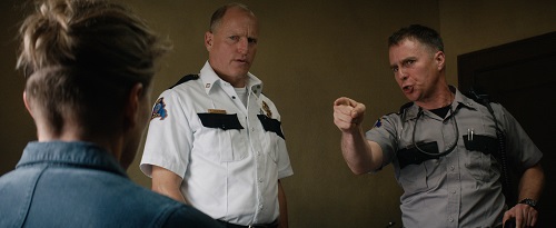 Woody Harrelson and Sam Rockwell in the film THREE BILLBOARDS OUTSIDE EBBING, MISSOURI. Photo by Merrick Morton, © 2017 Twentieth Century Fox Film Corporation All Rights Reserved. Woody Harrelson and Sam Rockwell in the film THREE BILLBOARDS OUTSIDE EBBING, MISSOURI. Photo by Merrick Morton, © 2017 Twentieth Century Fox Film Corporation All Rights Reserved.