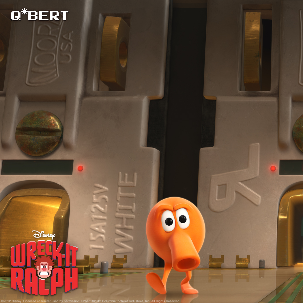 Q*Bert: Unplugged Q*Bert, whose game was long ago unplugged, spends most of his time in Game Central Station, the travel hub for all arcade-game characters—and the unfortunate “home” to those whose games are over.
