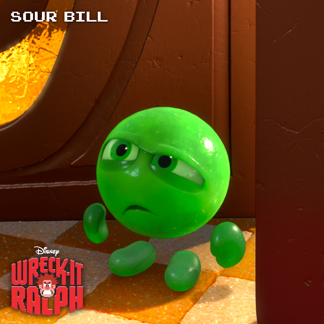 Sour Bill: A Tiny Little Ball of Unsweetness As King Candy’s diminutive henchman, Sour Bill is often left to handle the stickier situations—but this long-faced little ball isn’t exactly happy about his depressing duties.Sour Bill: A Tiny Little Ball of Unsweetness As King Candy’s diminutive henchman, Sour Bill is often left to handle the stickier situations—but this long-faced little ball isn’t exactly happy about his depressing duties.