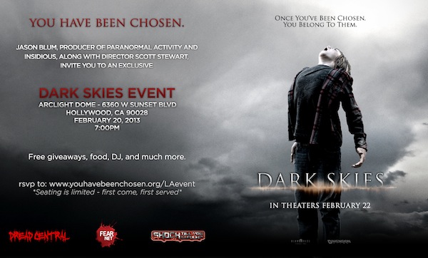 Dark Skies Free Screening Event Invite, Los Angeles