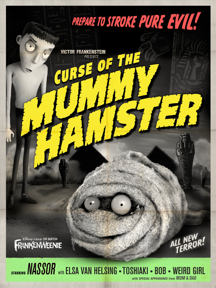 Frankenweenie Curse of the Mummy Hamster Movie Poster