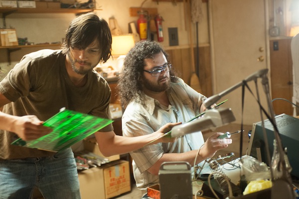 Ashton Kutcher and Josh Gad star as Steve Jobs and Steve Wozniak in JOBS opening in 2013.