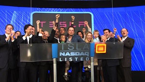 CEO Elon Musk at the Tesla IPO