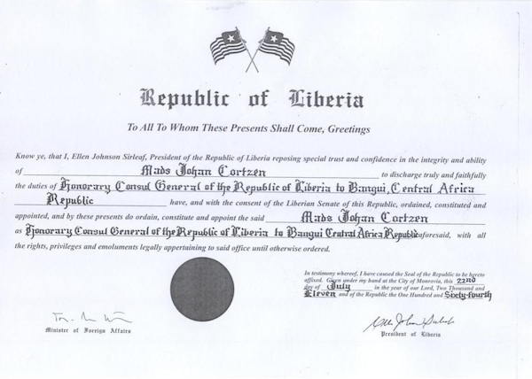 Mads Brugger Liberian Diplomat Credentials