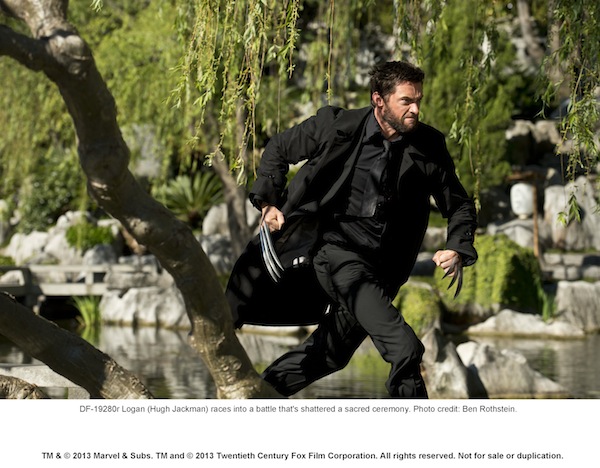 Logan (Hugh Jackman) races into a battle that´s shattered a sacred ceremony. Photo credit: Ben Rothstein.