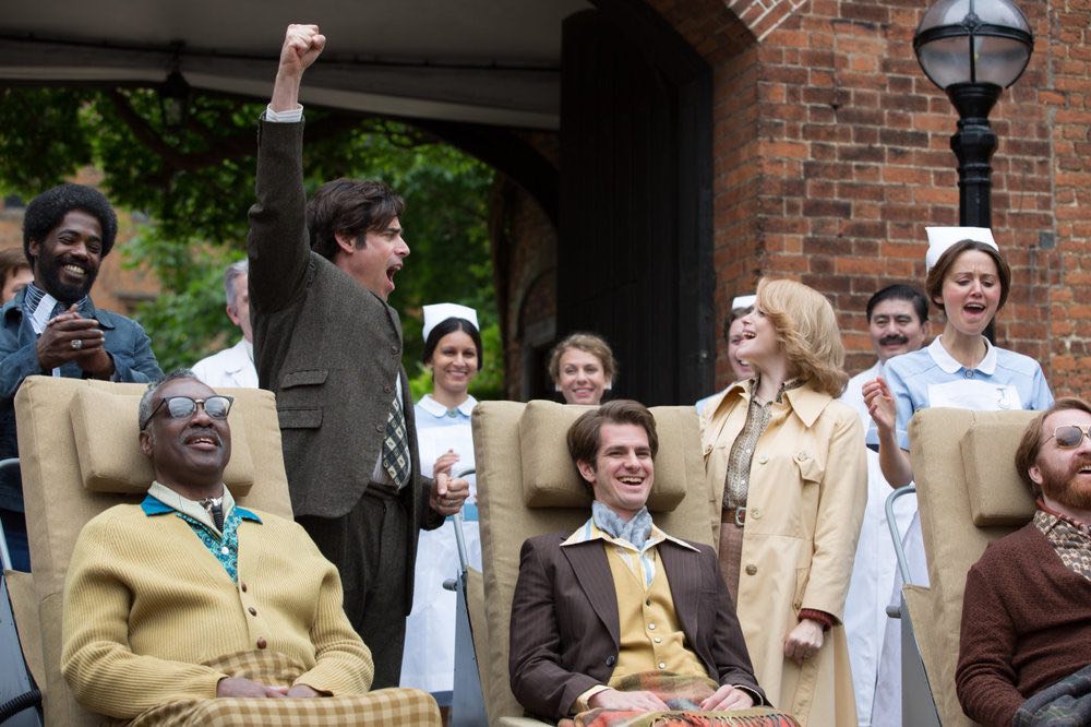 Andrew Garfield and Claire Foy in a scene from Breathe (2017)