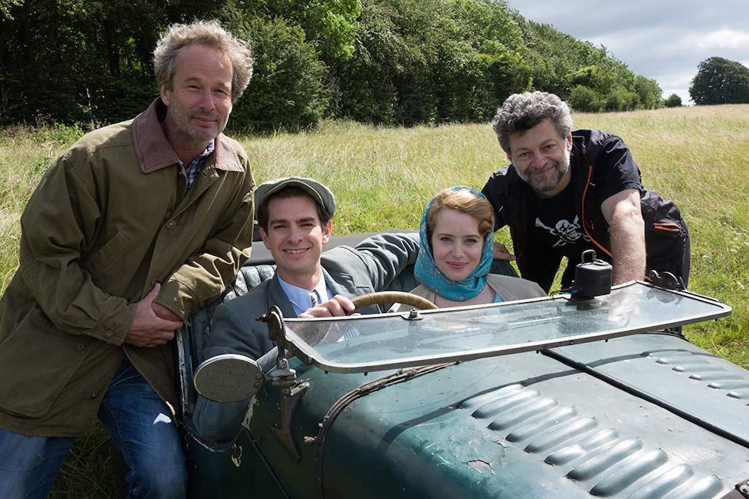 Jonathan Cavendish, Andy Serkis, Andrew Garfield, and Claire Foy on the set of Breathe (2017)