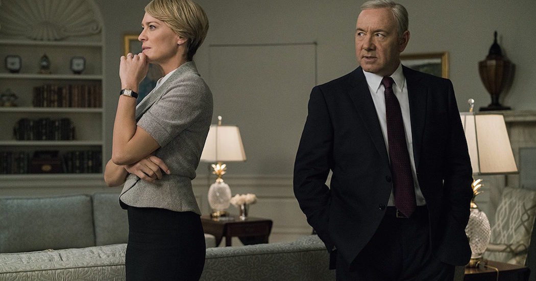 Robin Wright as Claire Underwood and Kevin Spacey as Frank Underwood in House of Cards. Photo by David Giesbrecht/IMDB.