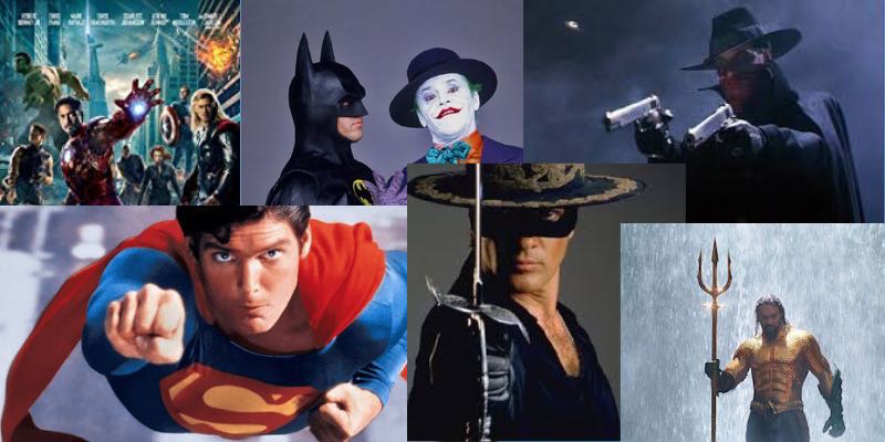 superheroes collage