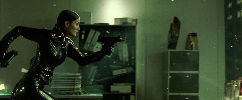 Carrie-Anne Moss as Trinity in The Matrix Reloaded. 