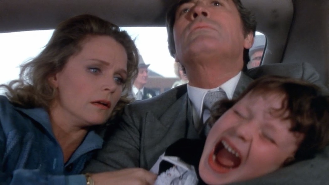 Gregory Peck, Lee Remick, and Harvey Stephens in The Omen (1976)