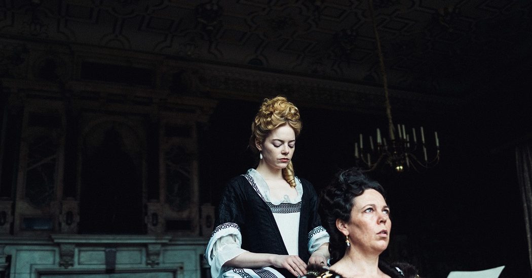 Emma Stone and Olivia Colman in the film THE FAVOURITE. Photo by Yorgos Lanthimos. © 2018 Twentieth Century Fox Film Corporation All Rights Reserved