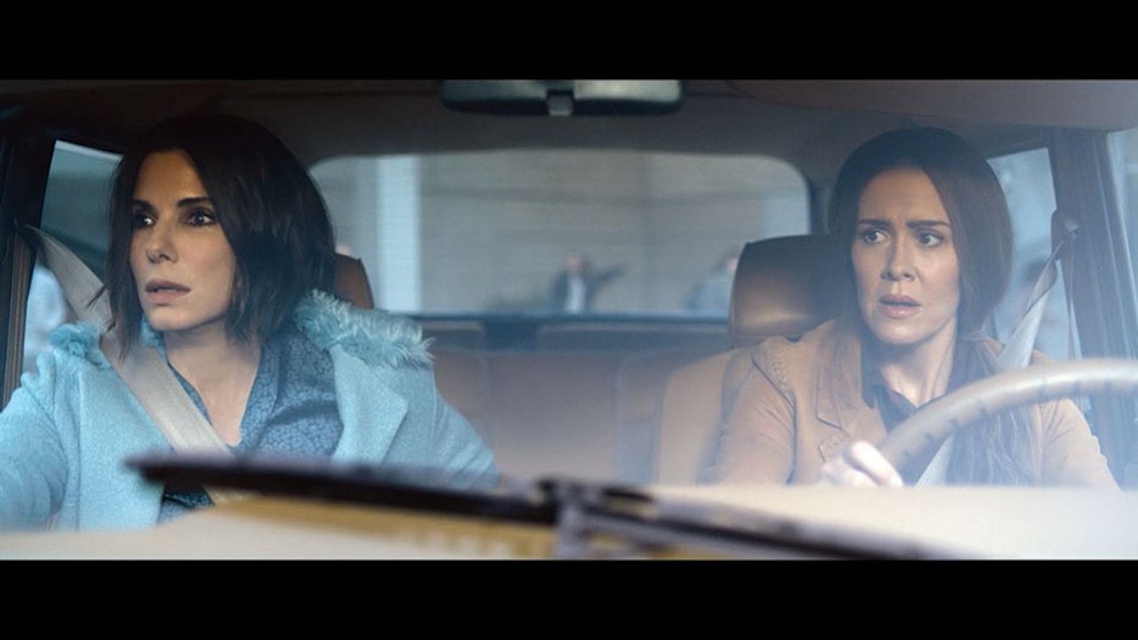 Sandra Bullock and Sarah Paulson in Bird Box. Netflix.