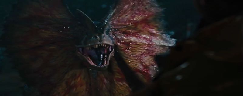 Dilophosaurus in Jurassic Park