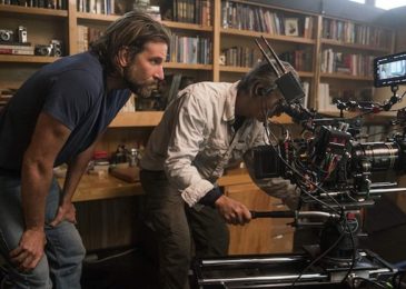 Director Bradley Cooper and P. Scott Sakamoto on set of A Star Is Born (2018)