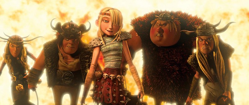 America Ferrera, Kristen Wiig, Jonah Hill, Christopher Mintz-Plasse, and T.J. Miller in How to Train Your Dragon (2010)