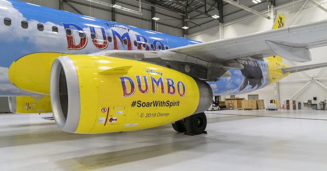 Spirit Airlines Dumbo Themed Plane From Disney